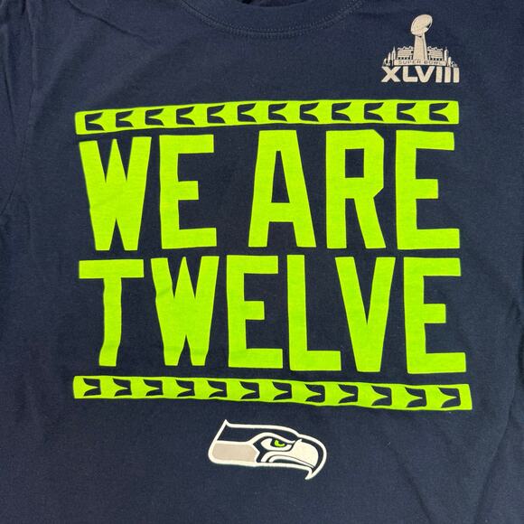 Nike NFL Seattle Seahawks We Are Twelve T-Shirt Women’s S Navy Blue - Picture 4 of 5